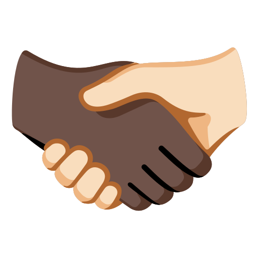Handshake: Dark Skin Tone, Light Skin Tone, the design in this release