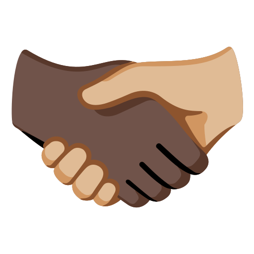 Handshake: Dark Skin Tone, Medium-Light Skin Tone, the design in this release