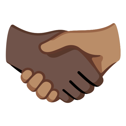 Handshake: Dark Skin Tone, Medium Skin Tone, the design in this release