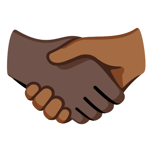 Handshake: Dark Skin Tone, Medium-Dark Skin Tone, the design in this release