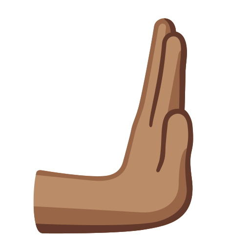 Rightwards Pushing Hand: Medium Skin Tone, the design in this release