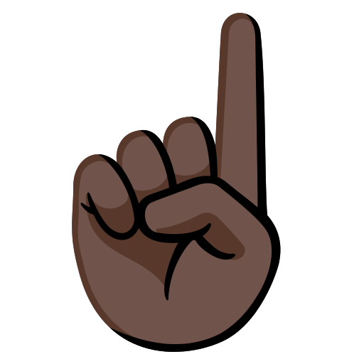 index pointing up: dark skin tone — Google