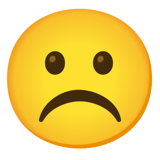 frowning face — Google