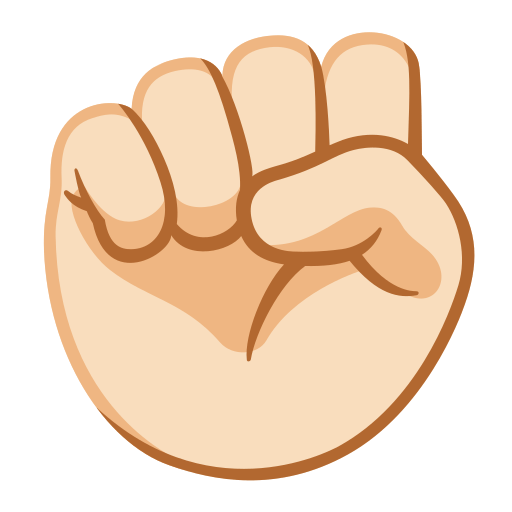 raised fist: light skin tone — Google