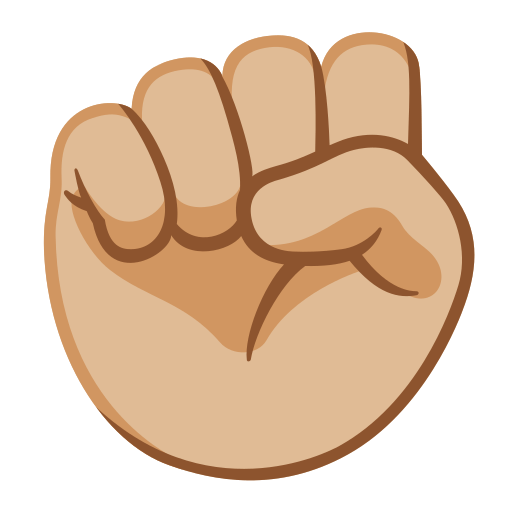 raised fist: medium-light skin tone — Google