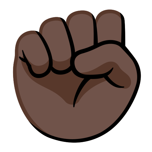 raised fist: dark skin tone — Google