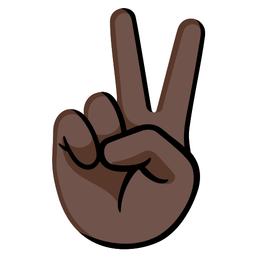 victory hand: dark skin tone — Google