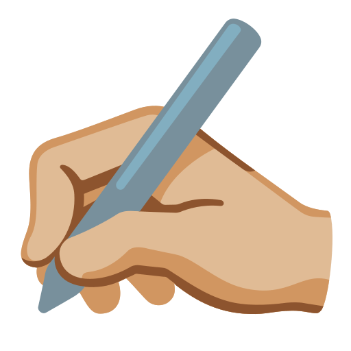 writing hand: medium-light skin tone — Google