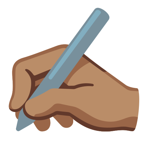 writing hand: medium skin tone — Google