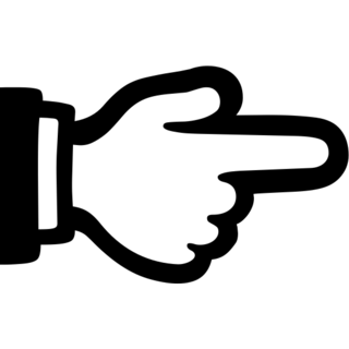 Backhand Index Pointing Right as drawn by Google in Android 4.3
