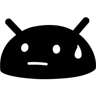 Downcast Face with Sweat as drawn by Google in Android 4.3