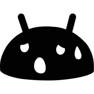 Anxious Face with Sweat as drawn by Google in Android 4.3