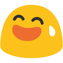 Grinning Face with Sweat, the previous design