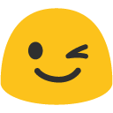 Winking Face as drawn by Google in Android 4.4
