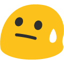 Downcast Face with Sweat as drawn by Google in Android 4.4