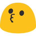 Kissing Face as drawn by Google in Android 4.4