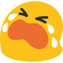 Loudly Crying Face, the previous design
