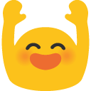 Zwei Erhobene Handflächen as drawn by Google in Android 4.4