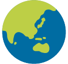 Globe Showing Asia-Australia, the design in this release