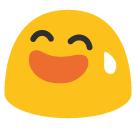 Grinning Face with Sweat, the design in this release