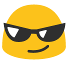 Smiling Face with Sunglasses as drawn by Google in Android 5.0