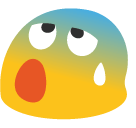 Anxious Face with Sweat as drawn by Google in Android 5.0