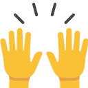 Zwei Erhobene Handflächen as drawn by Google in Android 6.0.1