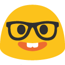 Nerd Face as drawn by Google in Android 6.0.1