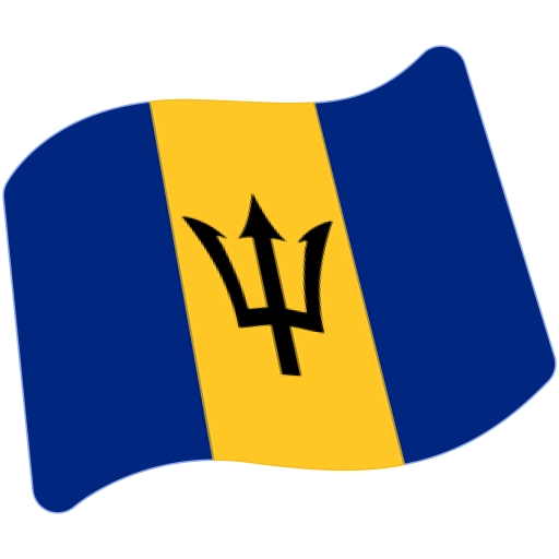 Flag: Barbados as drawn by Google in Android 7.0