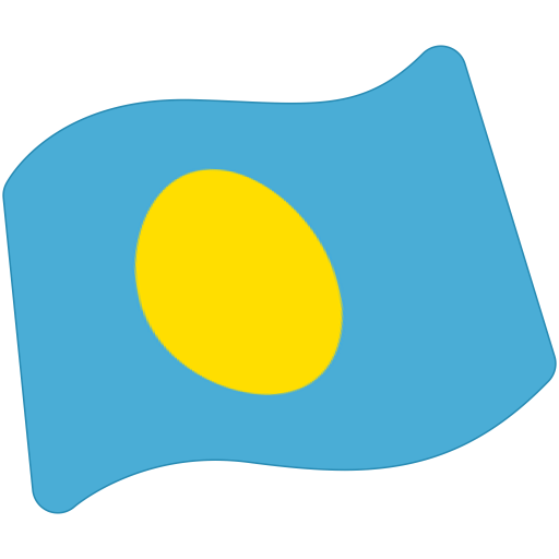 Flag: Palau as drawn by Google in Android 7.0