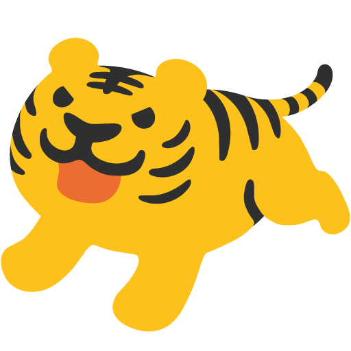 Tiger as drawn by Google in Android 7.0