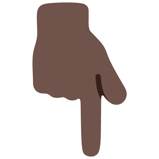 Backhand Index Pointing Down: Dark Skin Tone, the design in this release