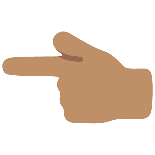 Backhand Index Pointing Left: Medium Skin Tone as drawn by Google in Android 7.0