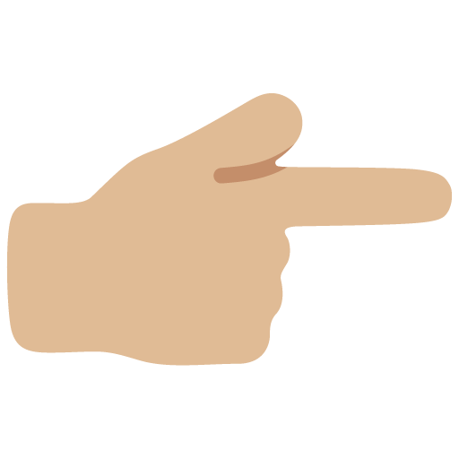 Backhand Index Pointing Right: Medium-Light Skin Tone, the design in this release