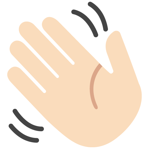Waving Hand: Light Skin Tone as drawn by Google in Android 7.0