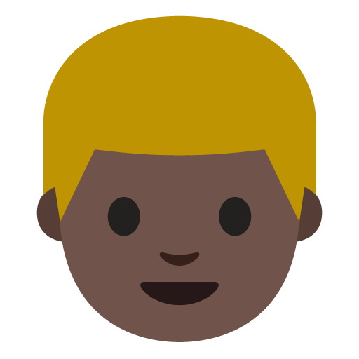 Person: Dark Skin Tone, Blond Hair, the previous design