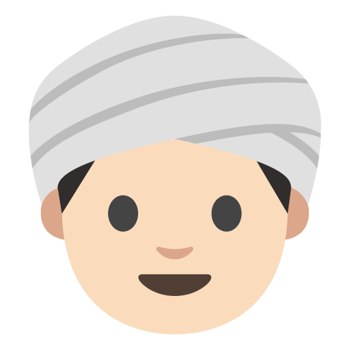 Person Wearing Turban: Light Skin Tone, the previous design