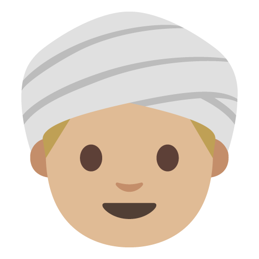Person Wearing Turban: Medium-Light Skin Tone, the previous design