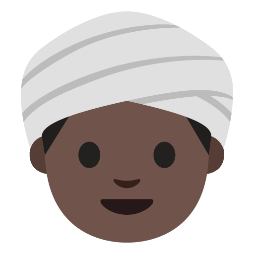 Person Wearing Turban: Dark Skin Tone, the previous design