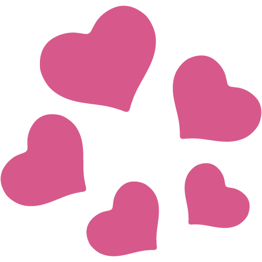 Revolving Hearts as drawn by Google in Android 7.0