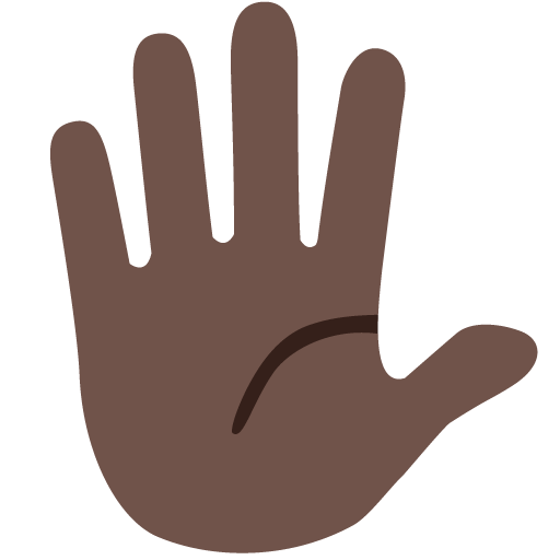 Hand with Fingers Splayed: Dark Skin Tone, the design in this release