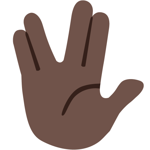 Vulcan Salute: Dark Skin Tone, the design in this release