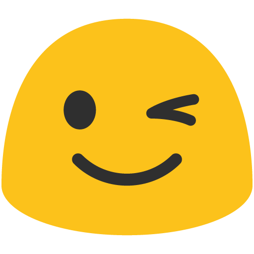 Winking Face as drawn by Google in Android 7.0