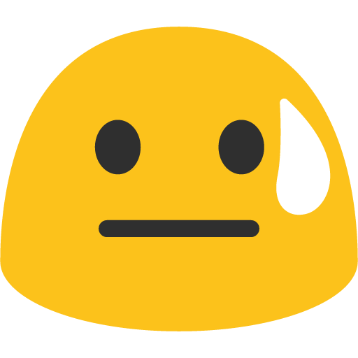 Downcast Face with Sweat as drawn by Google in Android 7.0