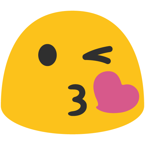 Face Blowing a Kiss as drawn by Google in Android 7.0
