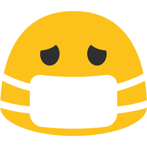 Face with Medical Mask as drawn by Google in Android 7.0
