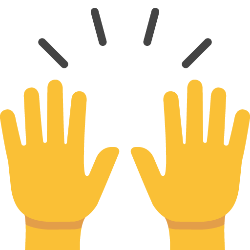 Zwei Erhobene Handflächen as drawn by Google in Android 7.0
