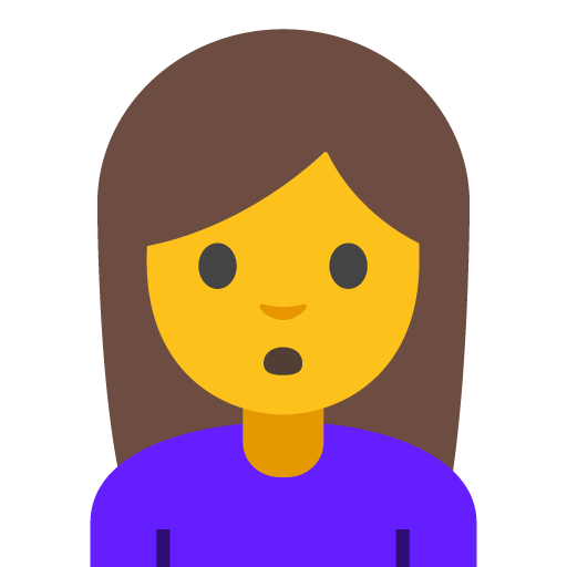 Person Pouting as drawn by Google in Android 7.0