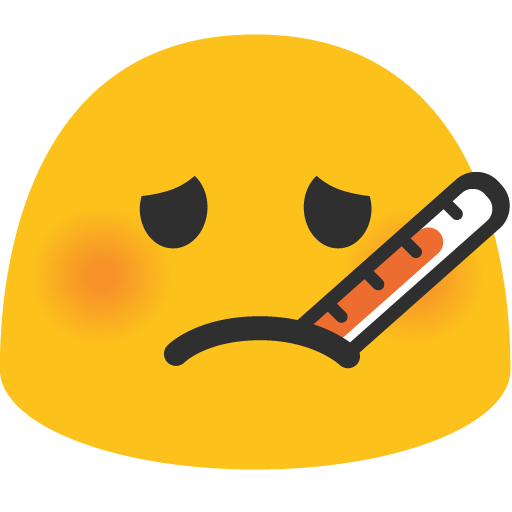 Face with Thermometer as drawn by Google in Android 7.0