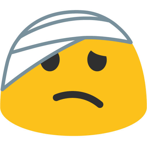 Face with Head-Bandage as drawn by Google in Android 7.0